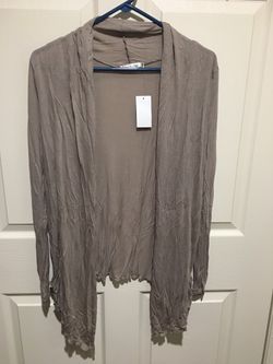 Heart Hips Womens Lightweight Sweater Cardigan Long Sleeve Open Front Sheer Small