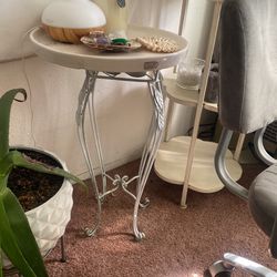 White Little Round Table