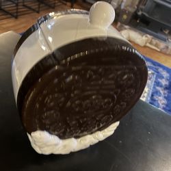 Vintage Porcelain Oreo Cookie Jar - Retro Kitchen Decor