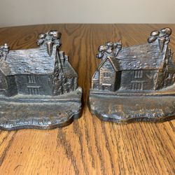 Antique Cast Iron Bookends SULGRAVE MANOR, George Washington's Ancestral Home