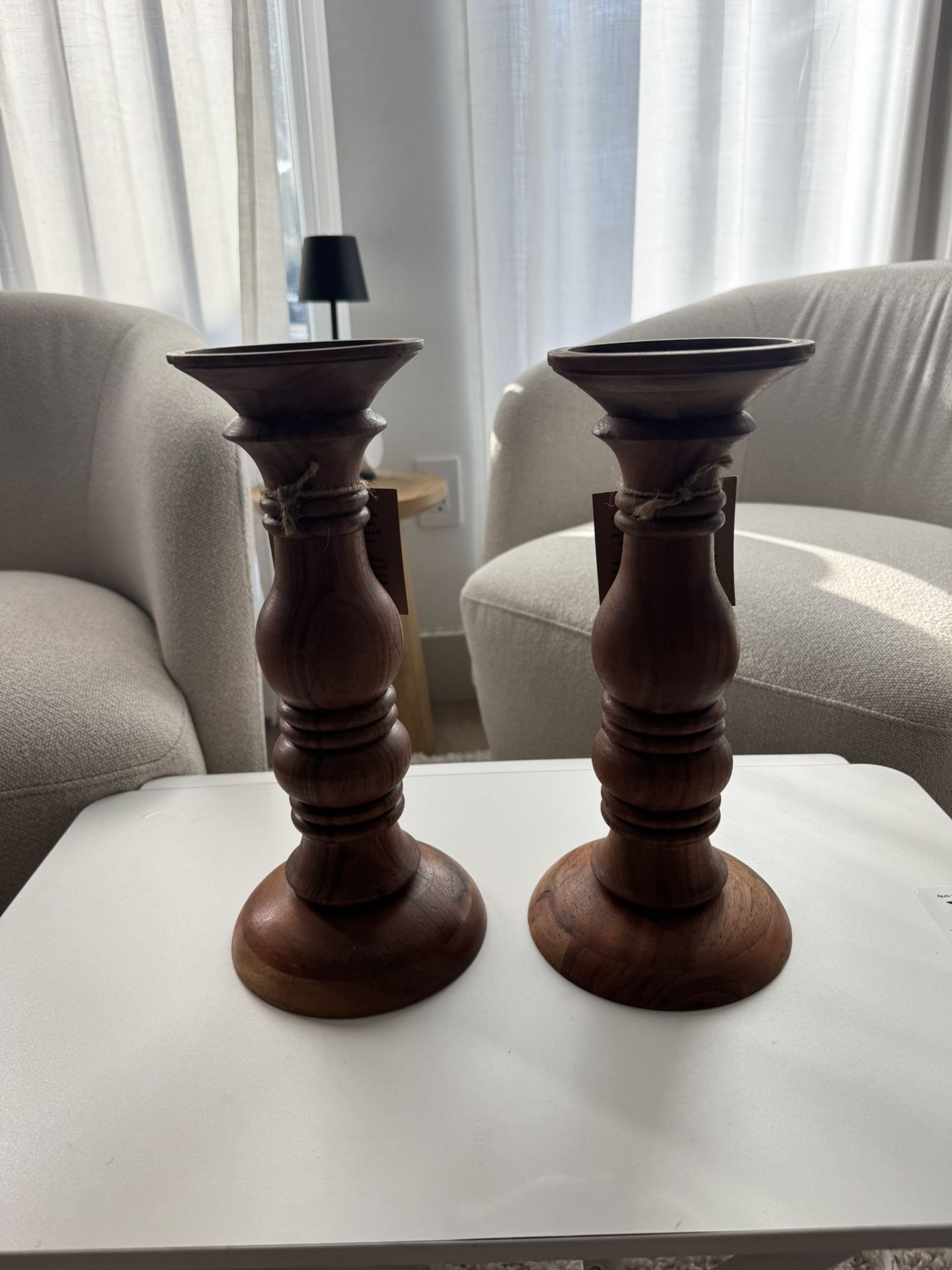 Wood  Candle Holders Set 
