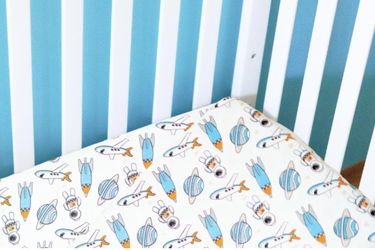 Space-Themed Toddler Crib Sheets – Soft Microfiber Fitted Sheets for Boys & Girls | Airplane and Space Design