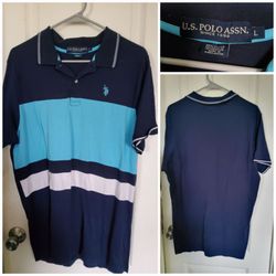 U.S. Polo Assn. color block polo shirt size L