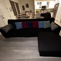 Sectional Couch With Pull Out Soft Foam Bed 