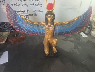 Egyptian Goddess Isis Winged Figurine Statue