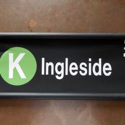 Vintage Decor San Francisco SF Muni Railway Bus Sign Vinyl Signage: K Ingleside
