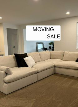 Beige Cloud Couch Modular Sectional Sofa
