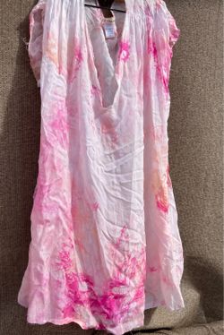Anthropologie Love Tanjane Pink Dyed Long Top dress Women’s Sz M