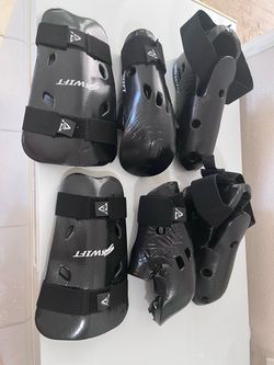 SWIFT Kids Karate Sparring Gear Set – Gloves, Foot Guards & Shin Guards