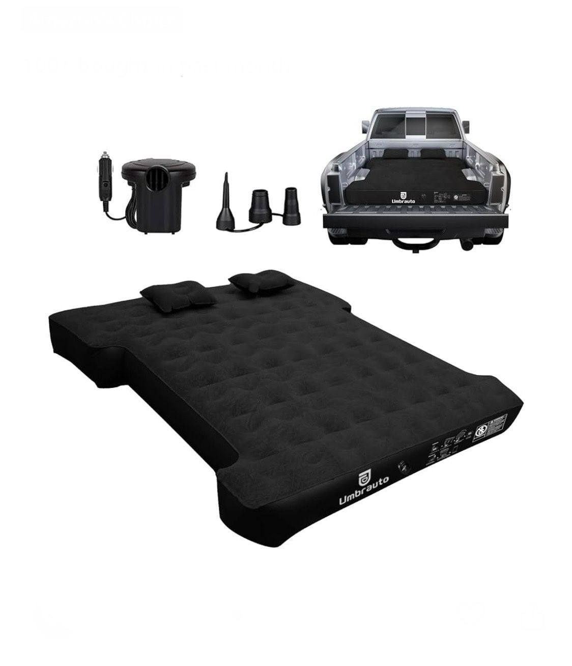 Umbrauto Air Mattress for 6-6.5ft Full Size Truck Bed, Inflatable Pickup Airbed with Pump, Tent Camping Sleeping Pad for Outdoor Travel