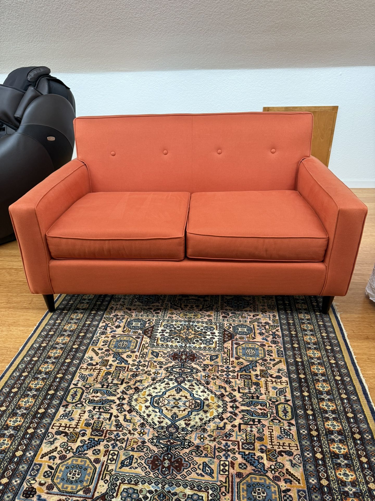 Mid-Century Inspired modern two-seater sofa made by Bassett