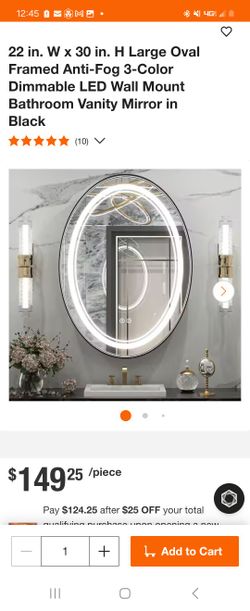 New 22in By 30in Oval LED Mirror 