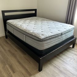 Queen Size Bed Frame With Sealy Mattress And Box Spring