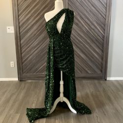 ☆Miss Ord Shoulder Cut & Split Thigh Sequin Dress☆