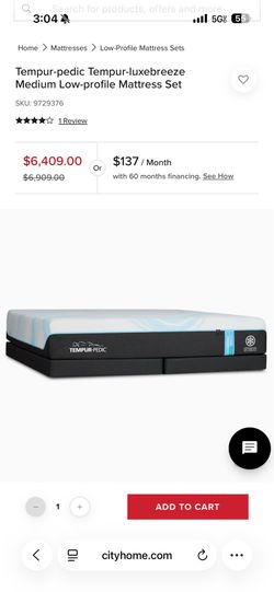 Tempur Pedic LuxeBreeze 2.0 Medium Hybrid king and box spring