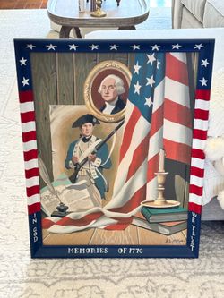 Vintage “Memories of 1776" paint-by-number artwork featuring George Washington