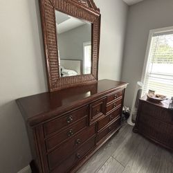 Tommy Bahama Dresser, Hutch, & Two Side Table Set