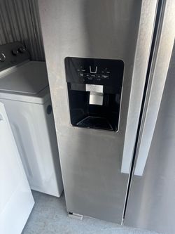 Stainless Steel Side-by-Side Refrigerator with Ice Dispenser