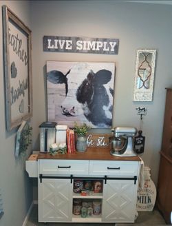Farmhouse Bakers Rack / Kitchen Island on Wheels