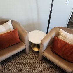 Barrel Side Chairs And Table