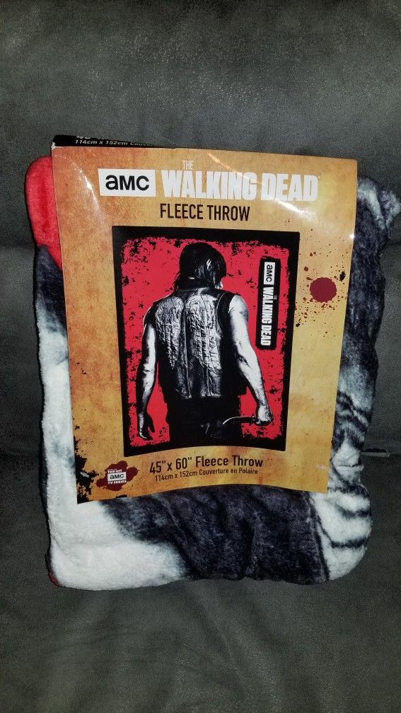 AMC The Walking Dead 45" X 60" Fleece Throw Blanket TWD Daryl Dixon Norman Reedus