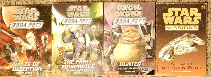 4 STAR WARS books Boba Fett Missions