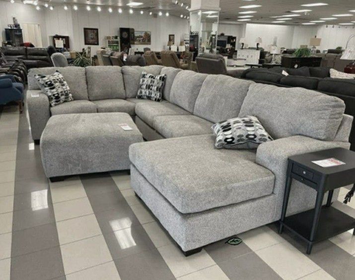 U SHAPE 3 PIECES LARGE SECTIONAL COUCH SAME DAY DELIVERY