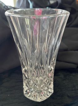 Vintage Clear Cut Crystal Bud Vase – Starburst & Fan Pattern Glass Vase