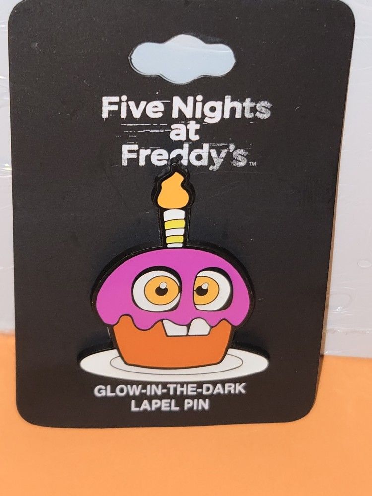 FNAF Cupcake GITD Enamel Metal Pin