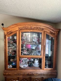 Traditional Oak Wood Full Dining Set send offers
