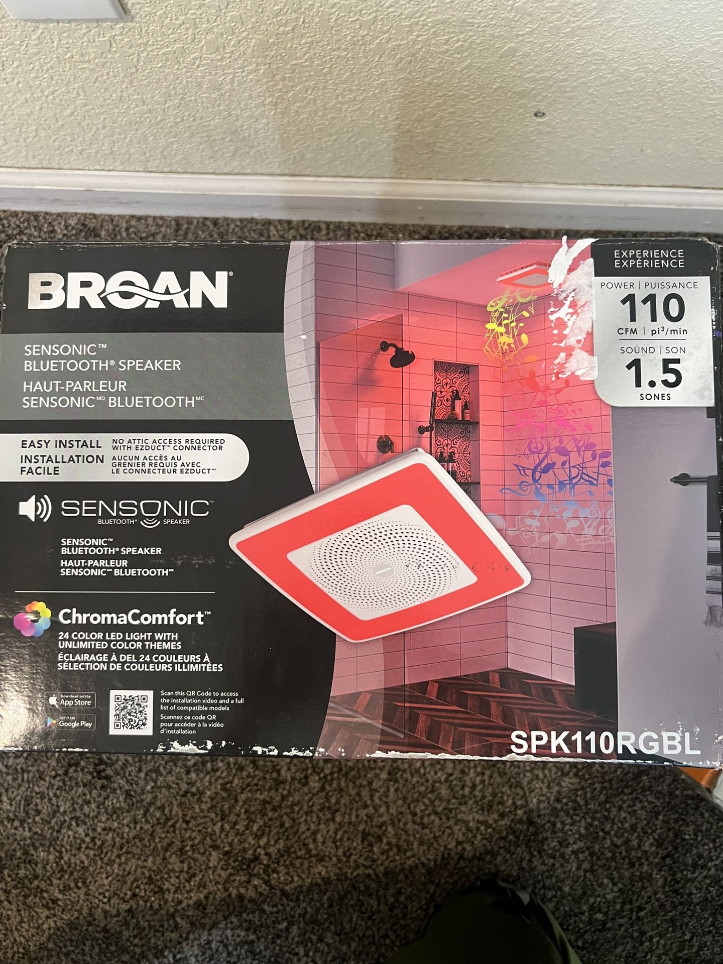 Led bluetooth speaker bathroom fan