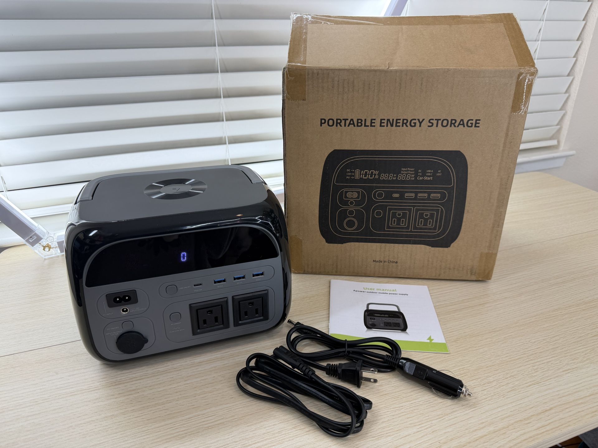 Brand New Portable Power Station 345Wh LiFePO4 Battery - Solar Generator with 500W AC Output for Home Use Camping Travel RVs Emergencies SKU216-S1