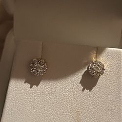 Real Diamond Cluster Post Earrings