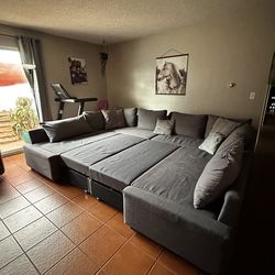 Gray Sectional Couch Set (2 Pieces)