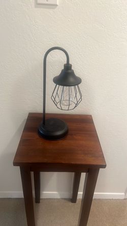 Industrial Cage Table Lamp Black Metal