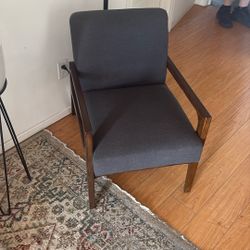 Set of two gray mid-century chairs