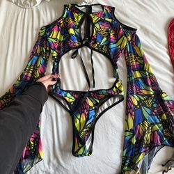 Rave Wonderland Butterfly Bodysuit 