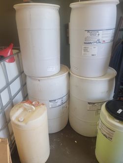 55 GAL. and 30 GAL. plastic  barrels.