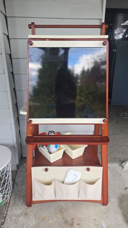 Wooden Kids Art Easel with Storage