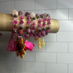 Weekly Fiucha Agate And 14k Laminate Gold Crystal And Charms