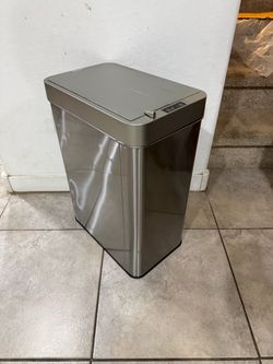 iTouchless 13 Gallon Wings-Open Lid Sensor Kitchen Trash Can | Odor Filter 50 L Dog-Proof Slim Automatic Stainless Steel Garbage Recycling Bin | Finge