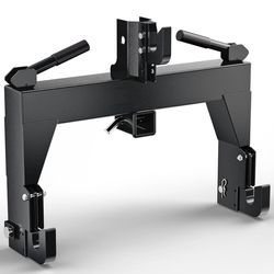 3 Point Hitch 2" Receiver 3000 LBS Attachments Quick Hitch for Category 1 and 2