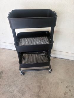 IKEA Råskog 3-Tier Rolling Cart Black