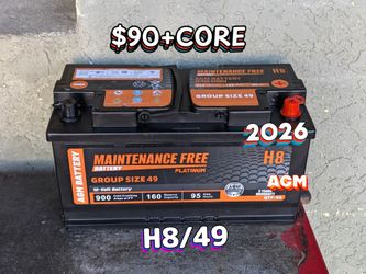 AGM Car Battery Group Size 49/H8