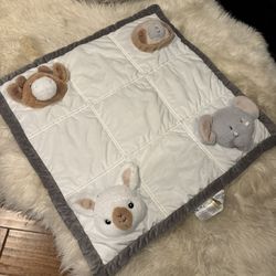NoJo Playful Pals White, Tan, and Gray Four 3D Animal Tummy Time Play Mat.