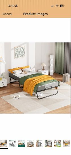 2 Folding Rollaway Bed w/ 5” Memory Foam Mattress Included - Large Twin 38”