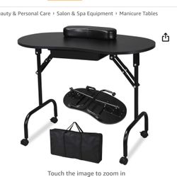 New Portable Manicure Table Black