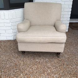 Safavieh Linen Chair: free! Was 450 Dollars. Just Moved And Have No Room For It. 