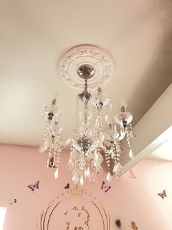 6-Light Crystal Chandelier (Ceiling Medallion could be included)