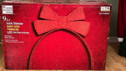 9.5 Ft Icicle Shimmer Red Bow Archway New
